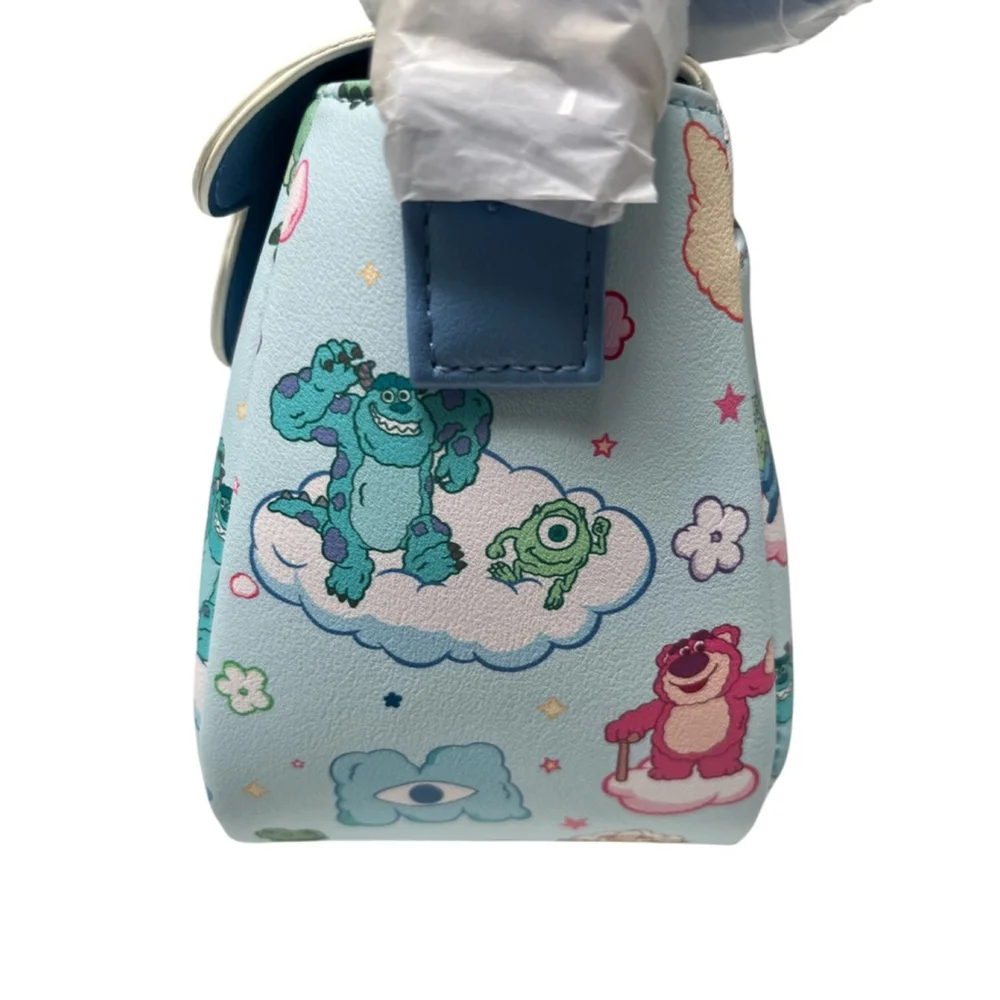 LOUNGEFLY PIXAR Alien Remix Crossbody Toy Story Monsters Inc Cloud Flap NWT